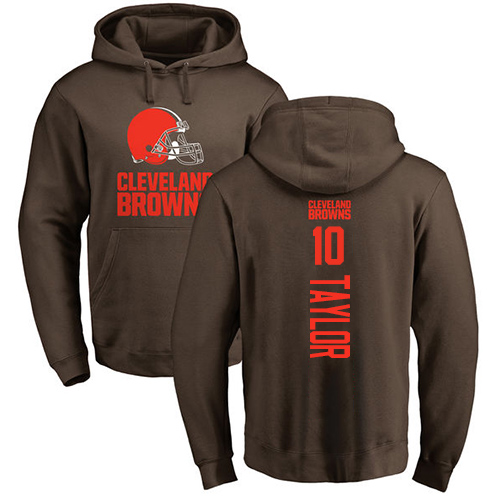 Men Cleveland Browns Taywan Taylor Brown Jersey #10 NFL Football Backer Pullover Hoodie Sweatshirt